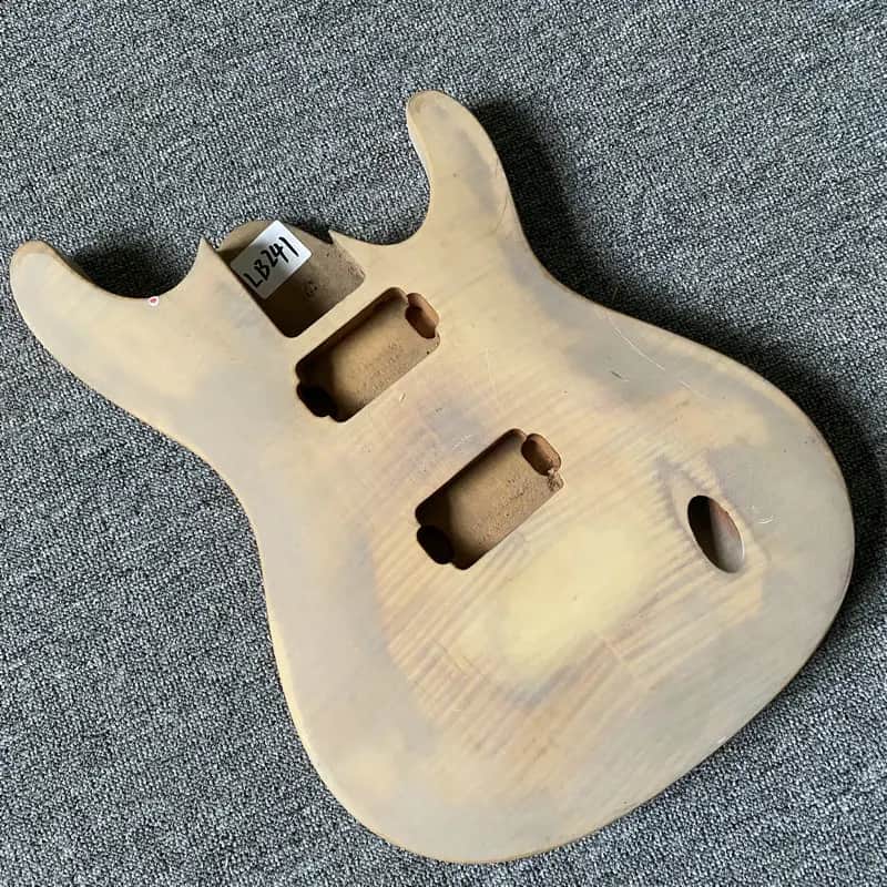 Tiger Maple Top HH Mahogany Guitar Body image 1