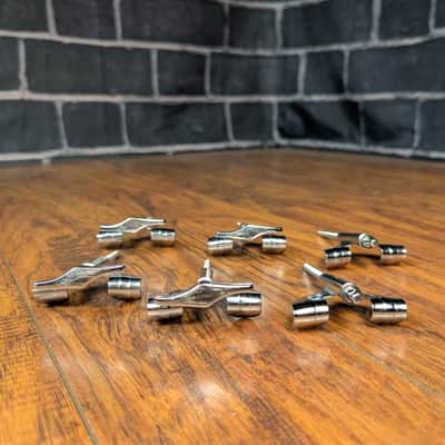 Bass Drum Claws with Tension Rods (Set of 6) – Chrome – Fits 22" Bass Drum – 3 15/16" Length – 4 T‑Style Rods + 2 Standard Square‑Tip Rods – Vintage/Modern Replacement Hardware image 6