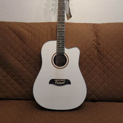 Oscar Schmidt OD312CEWH Dreadnought Cutaway Style Mahogany Neck 12-String Acoustic-Electric Guitar image 1
