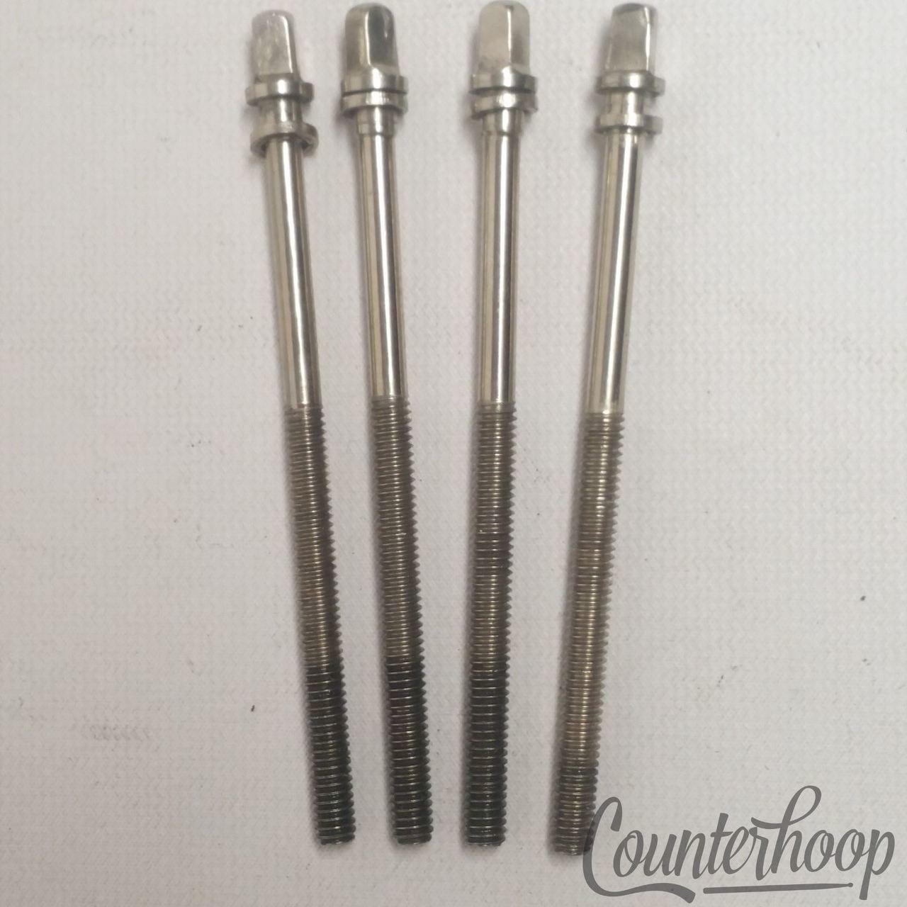 Leedy&Ludwig 4x 3 5/8" Tension T-Rods Floor Tom / Snare Drum Vintage 40s Nickel — main photograph