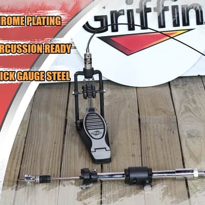 Remote Hi Hat Cymbal Stand - GRIFFIN Auxiliary Cable Foot Pedal Drum High HiHat image 11