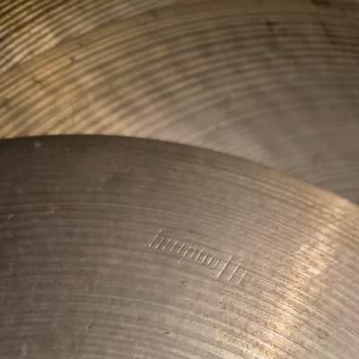 Wooding by Ufip 20", 18" , 14 " HH Jazz/light cymbals 1970s - B20 bronze image 12