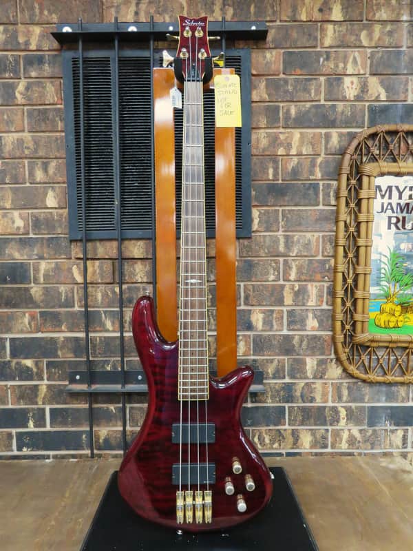 Schecter Diamond Series Elite 4 Electric Bass Guitar - Trans Red image 1
