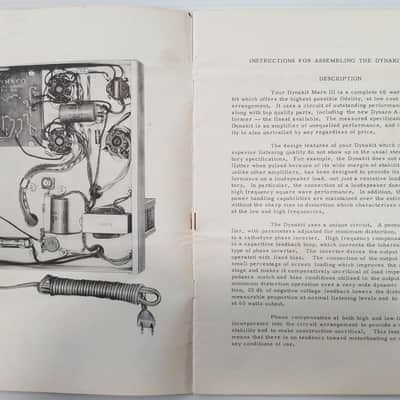 DYNACO Dynakit MARK III MK III Vacuum Tube Amplifier Original Assembly Manual image 3