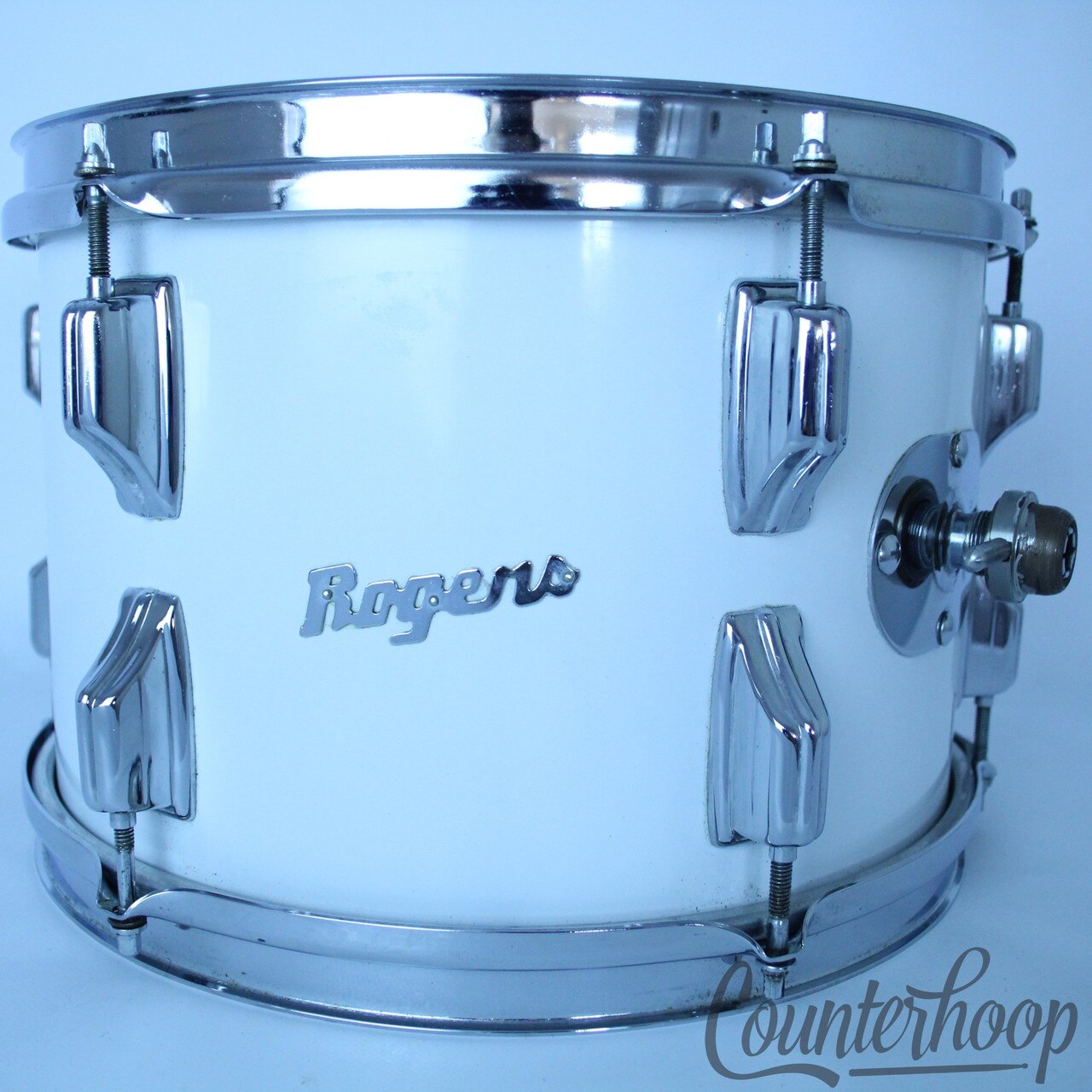 Rogers 12x8" Ride Tom Drum New England White Vintage 70s 9/72 5ply Maple USA* — main photograph
