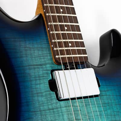 Ernie Ball Music Man Luke 4 HH Maple Top Blue Dream with Mono Case image 5