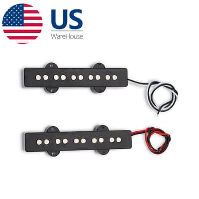 Jazz Bass Style 5 String Bass Pickups Bridge and Neck Pickup Set, Black image 6