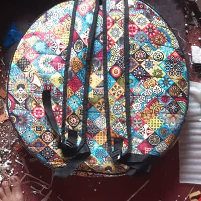20" inch. VELVET Fabric Handmade Shaman Shamanic wooden frame drum Bag + front One Pocket , Avl. in (4) Four types Hanging belts image 4
