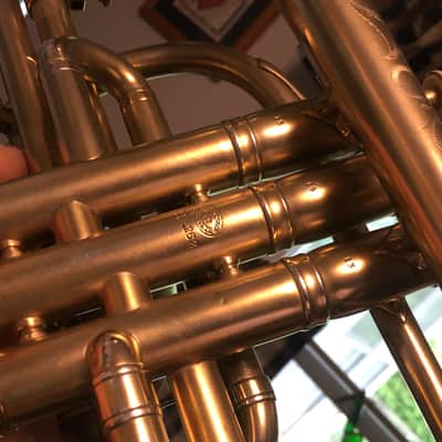 EXCELLENT SPECIAL ORDER LP CORNET F. BESSON BREVETE NEW CREATION 1923 GOLD PLATED LOVELY ENG. TO THE TOP / GREAT COMPRESSION image 7