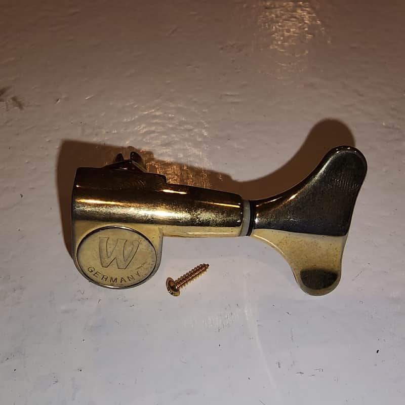 Old Style Warwick Germany Bass Tuner Machine Head Bass Side Gold image 1
