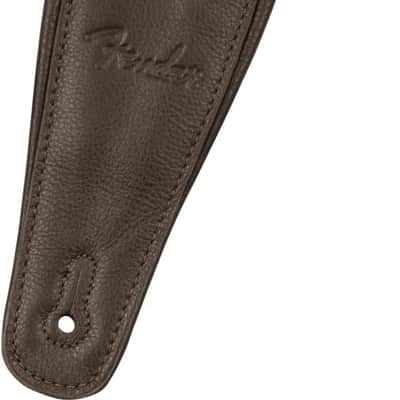 Fender Premium Luxurious Full-Grain Leather Guitar Strap, 3.5" Wide, Brown image 2