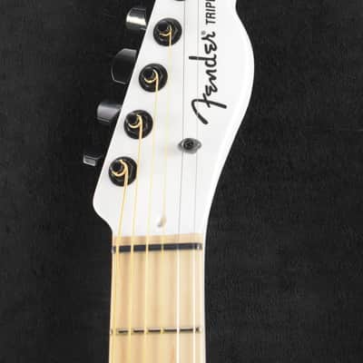 Mint Fender Jack White Triplesonic Acoustasonic Telecaster Satin Arctic White with Black Top image 5
