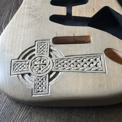 Strat body carved by McMahon Artistry Infinity Cross - Nitrocellulose image 13