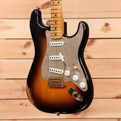 Fender Custom Shop Limited 1955 Stratocaster Relic - Wide Fade 2 Color Sunburst - CZ563358 image 3