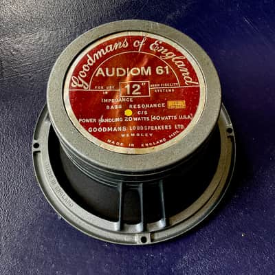 VINTAGE GOODMANS "AUDIOM 61" 12 IINCH GUITAR SPEAKER - MADE IN ENGLAND - EARLY 60'S VOX SELMER WATKINS WEM LANEY SOUND CITY ORANGE image 3