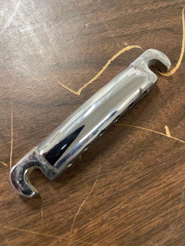 Vintage original Gibson Les Paul Tailpiece 1969 Chrome image 1