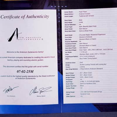 Tom Anderson Angel Player Black Limba Satin Natural image 8