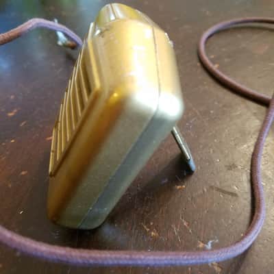 Astatic EMPTY CASE M-300 Gold Hi-Z Crystal Harp Mic 1940s - gold and brown image 9