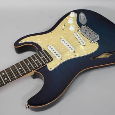 2010 G&L USA Legacy Semi-Hollow Flametop In Blueburst w/OHSC image 8