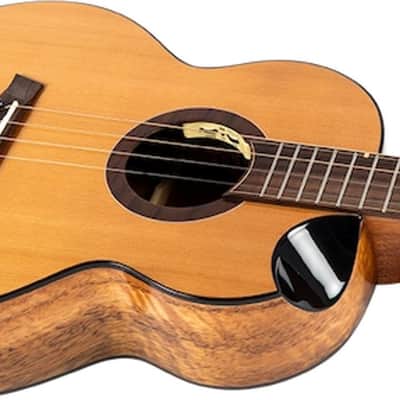 Flight Lily EQ-A Princess Series Solid Cedar Top Mahogany Neck Steel 4-String Acoustic Baritone Ukulele w/Padded Gig Bag & Pickup image 5