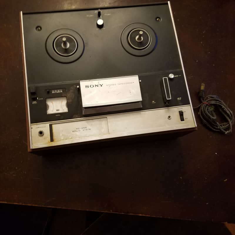 1970s Sony TC-255 R2R tape recorder black and silver
