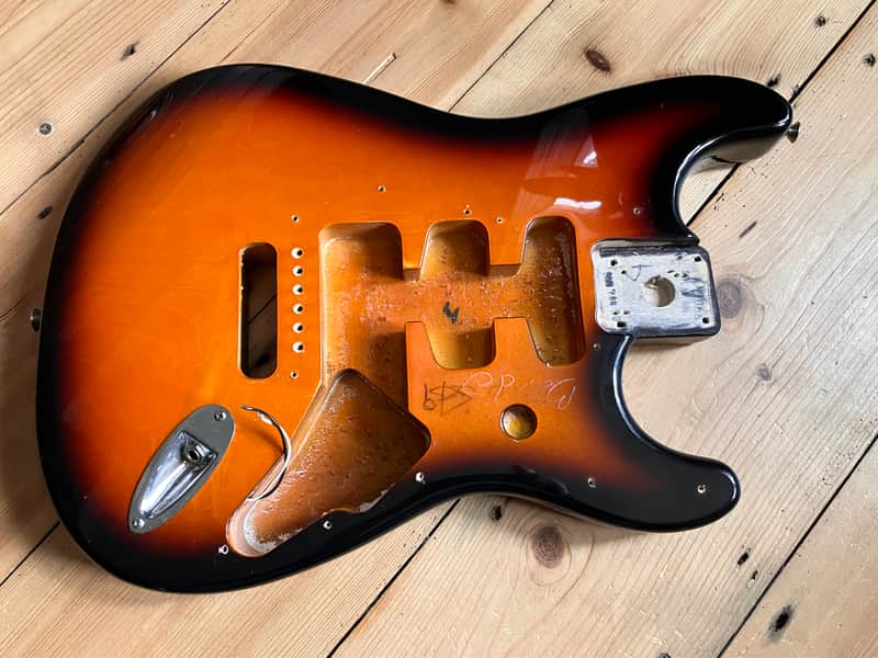 Fender Stratocaster Electric Guitar Body Mexico Strat Sunburst 1998 image 1