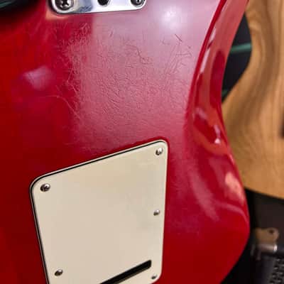 Fender American Deluxe Fat Stratocaster HSS Crimson Red Transparent 2001 image 11