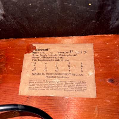 Vintage 1955 Fender Harvard 5F10 Tweed 1x10 USA Valve Amplifier Combo *1950s* image 13
