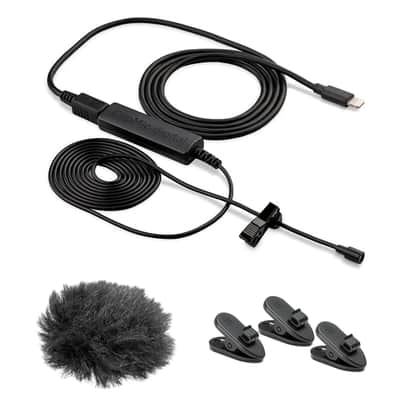 Apogee Electronics ClipMic digital 2 Lavalier Microphone Bundle with Auray Fuzzy Windbuster and Tie/Lapel Clips (3-Pack) image 1