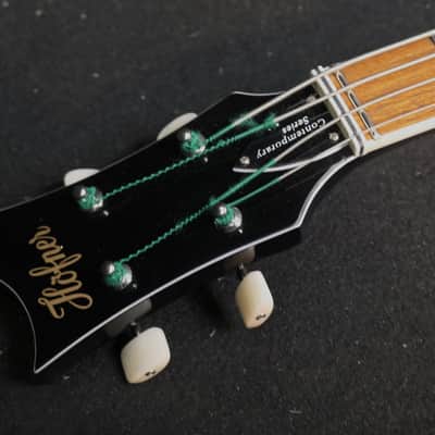 Hofner HCT-500/1L-BK Left Handed BLACK Contemporary Violin Beatle Bass with Tea Cups image 5