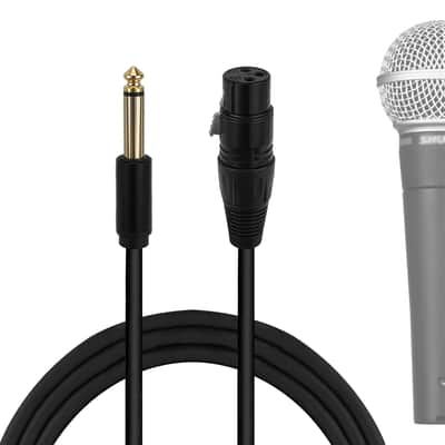 Creators 6.35 mm (1/4 Inch) to XLR Female Microphone Cable 6.6 ft / 200 CM, Compatible with Shure SM57, SM48, SM7B, MV7, PGA48, PGA58, BETA 58A Balanced Mic Cord (Black)