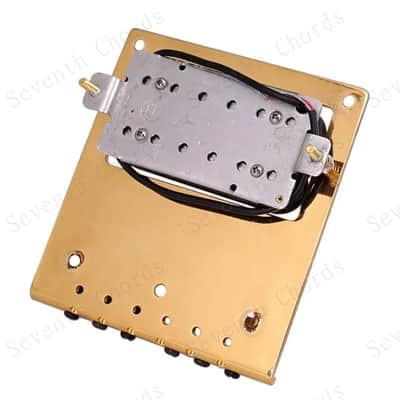 Gold Vintage Tele Style Guitar Bridge with Humbucker Pickup image 6