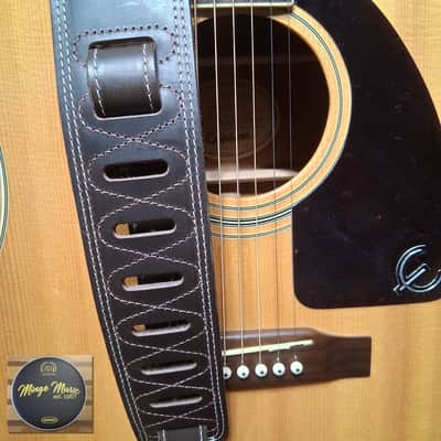 Levy's Pull-up Leather "Like Butter" 2.5" Guitar Strap, dark brown M17BDS-DBR image 3