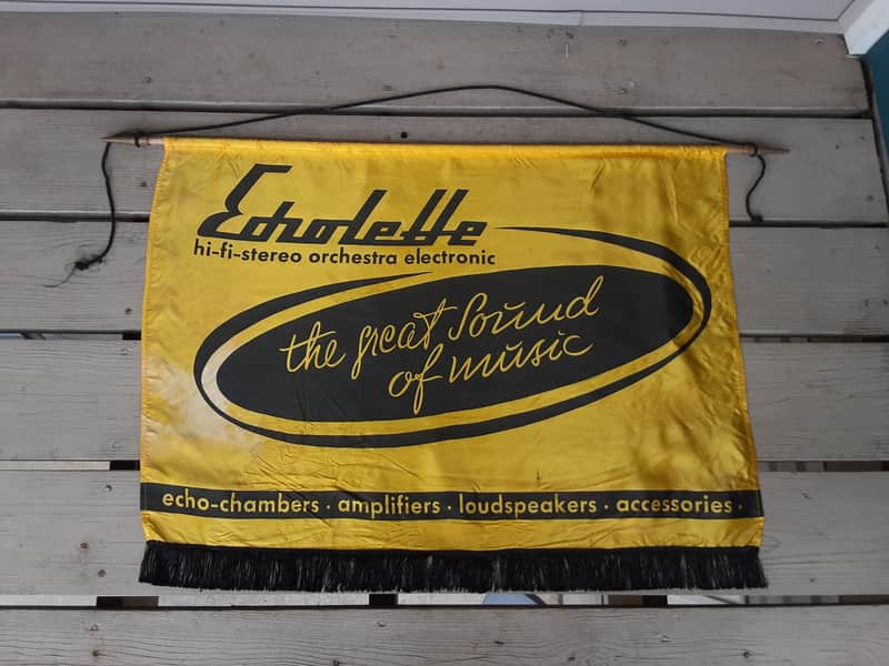 Vintage 1950's Echolette Amplifiers, Loudspeakers, Echo-Chambers Dealer Banner! Rare, Original Music Store Display Sign! image 1
