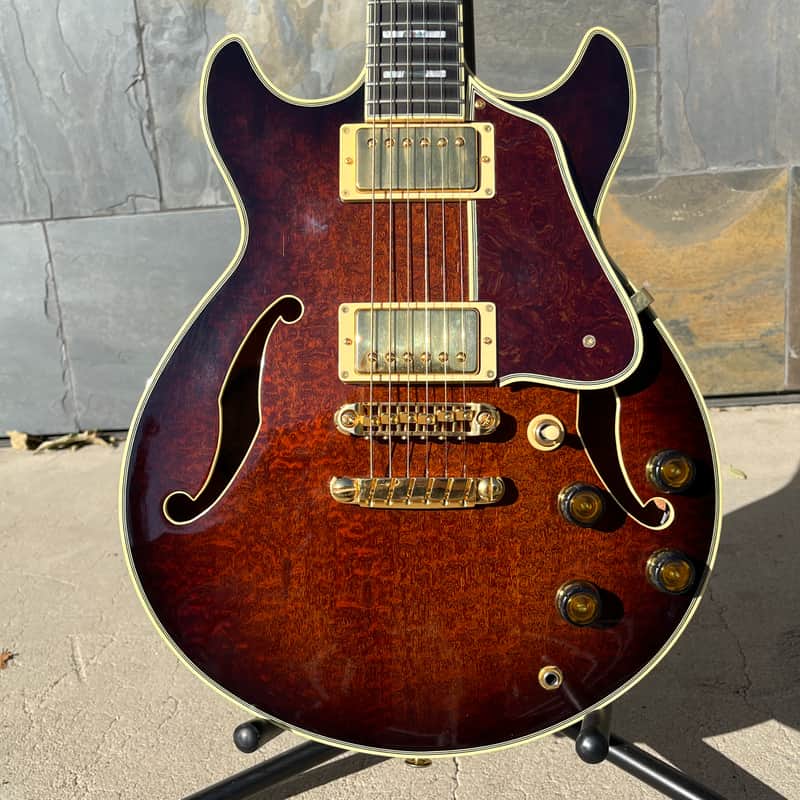 Used 1996 Ibanez AM200 Exotic Wood Hollowbody Electric with Case image 1