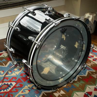 24"x 14" Ludwig Vistalite bass drum 1978-79 Black "Overdrive Outfit" image 1