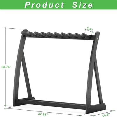 Guitar Stand Rack,Guitar Rack For Multiple Guitars Stands Floor for Electric,Acoustic,Bass Guitars &Case-Foldable, Adjustable,Protective with No-Slip Non-Scratch Padding ,for Home,Studio, Stage (Black) image 2
