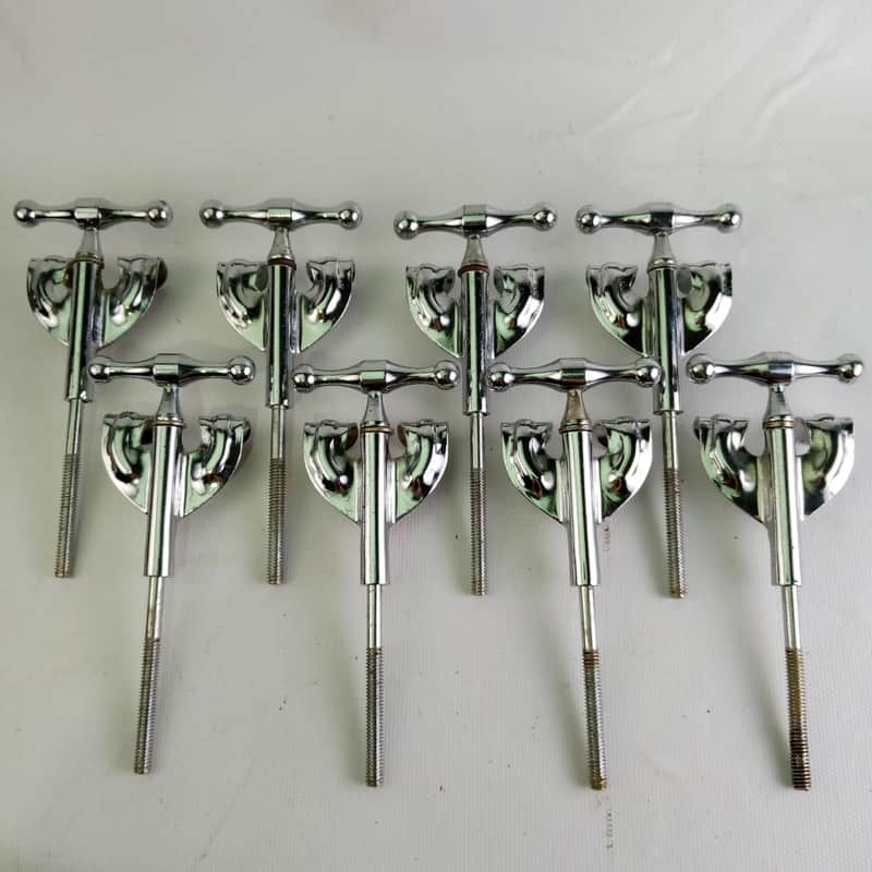 Slingerland 8x Radio King Bass Drum Tension T-Rods+Claws Chrome 4.25"Vintage 50s image 1