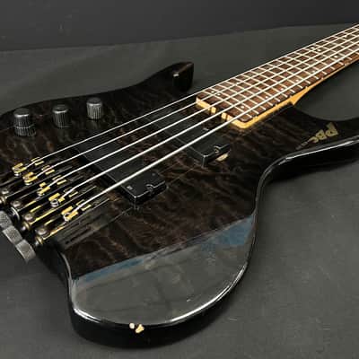 PBC Dave Bunker GTB 355 Left Handed 5-String Active Headless Bass - Trans Black image 11