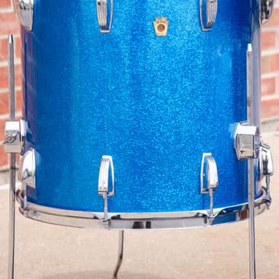 60's Ludwig Keystone Badge Blue Sparkle Kit - 20" 12,13,16" image 6