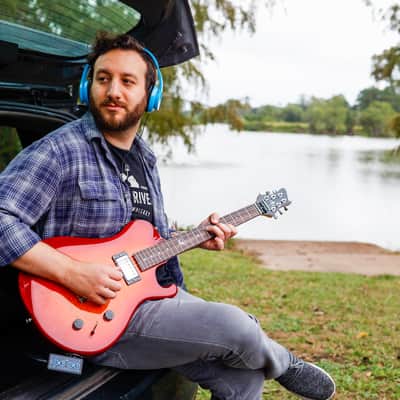 Journey Instruments OE990CB Overhead Electric - Cherry Burst Collapsible Travel Guitar image 7