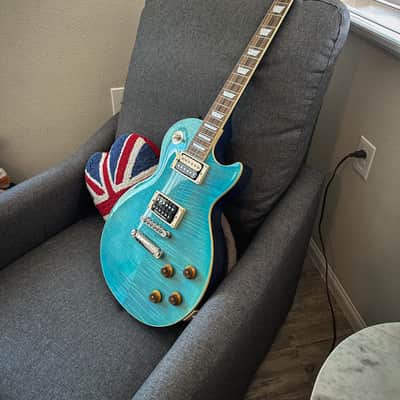 Modded Epiphone Les Paul Traditional Pro III Plus 2018 - 2019 - Ocean Blue image 3
