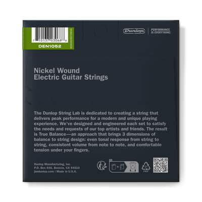 Dunlop DEN1052 String Lab Nickel-Plated Steel Electric Guitar Strings - Light Top Heavy Bottom (10-52) image 2