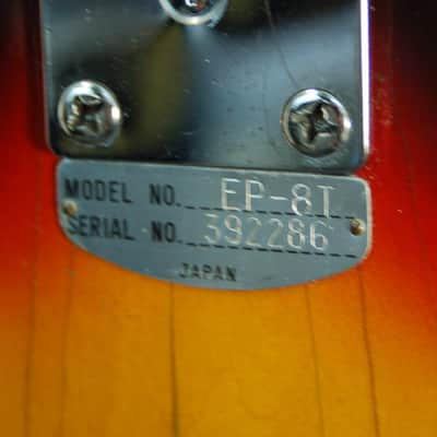 Teisco Del Rey Model EP-8T Slimline Dual Ry Cooder Style Pickups 1960's Sunburst image 7