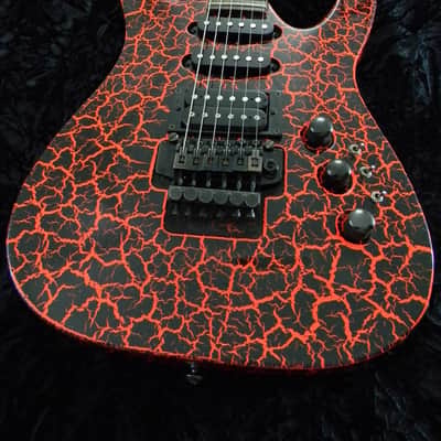 VESTER II MANIAC SERIES Circa 1991 Archtop Red Crackle Finish Body Neck Guitar Kramer Style image 2