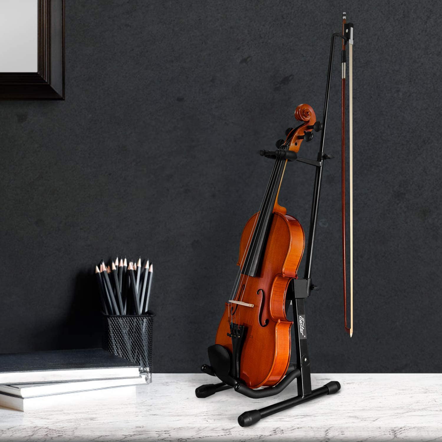 OEM Violin Stand Viola Stand with Bows Hook Holder Portable Adjustable 2-PK photo 3