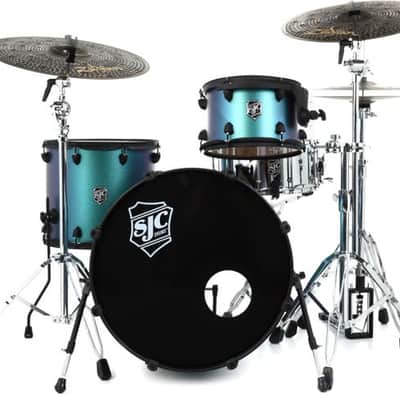 SJC Custom Drums Pathfinder Series 3-piece Shell Pack - Pacific Teal image 2