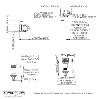 NEW Hipshot Classic Open-Gear Tuners 6 in line Non-Staggered OVAL Pearloid, GOLD image 4