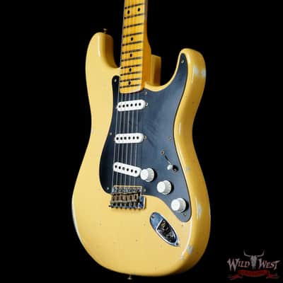 Fender Custom Shop Limited Edition 70th Anniversary 1954 Stratocaster Relic Nocaster Blonde with Black Pickguard 7.55 LBS image 2