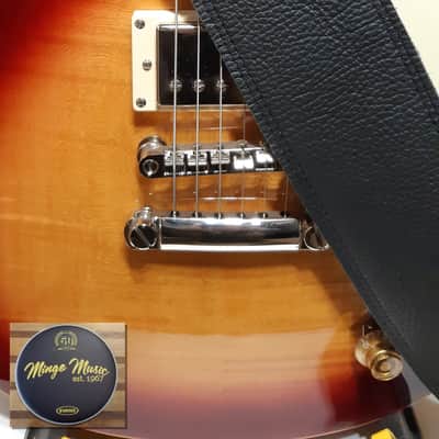 Perri’s Leathers soft leather 3" guitar strap- black P30NS-7792 image 2